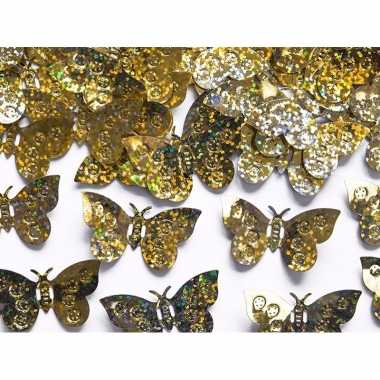 Hobby decoratie confetti gouden vlinders gram 10138139