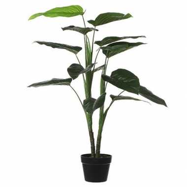 Hobby grote groene philodendron kunstplant zwarte pot