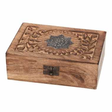 Hobby houten sieradenkistje/opbergkistje