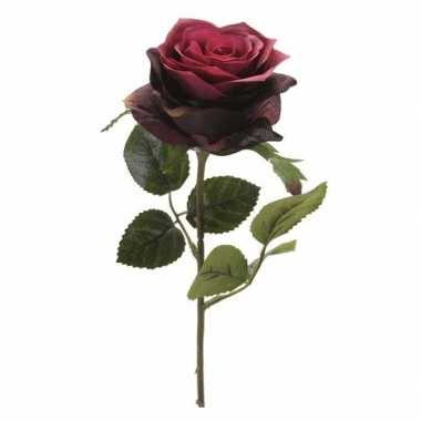 Hobby kunstbloem roos simone donker rood