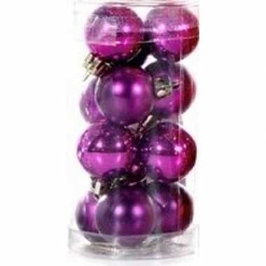 Hobby plastic mini kerstballen paars stuks