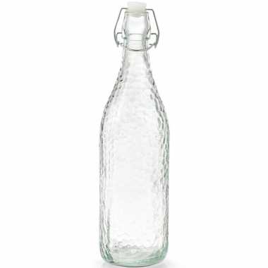 Hobby x glazen flessen transparant beugeldop ml