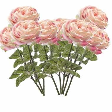 Ongekend Hobby x lichtroze rozen kunstbloemen | Hobbywinkel.info YZ-28