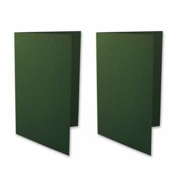 Hobby x stuks donkergroene dubbel gevouwen wenskaarten a formaat