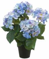 Hobby blauwe hortensia hydrangea macrophylla kunstplant kunststof pot