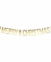 Hobby gouden merry christmas diy kerst banner slinger