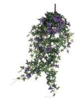 Hobby groene petunia paarse bloemen kunstplant hangende pot