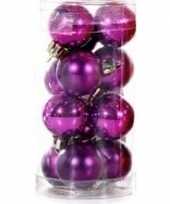 Hobby plastic mini kerstballen paars stuks