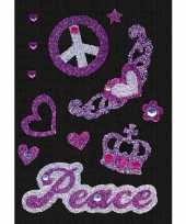 Hobby stickers peace strass steentjes