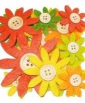 Hobby vilt geel oranje groen vilten bloemen knoop c