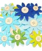 Hobby vilt grijs groen blauw vilten bloemen knoop c