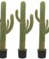 Hobby x groene euphorbia cowboycactus kunstplant zwarte pot 10163290