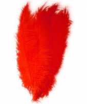 Hobby x grote decoratie veren struisvogelveren rood 10165217
