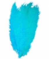 Hobby x grote decoratie veren struisvogelveren turquoise 10165228