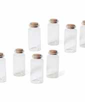 Hobby x kleine transparante glazen flesjes kurken dop ml 10245887
