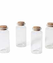 Hobby x kleine transparante glazen flesjes kurken dop ml 10245922