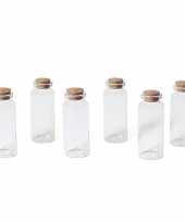 Hobby x kleine transparante glazen flesjes kurken dop ml 10245926