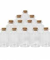 Hobby x kleine transparante glazen flesjes kurken dop ml 10245934