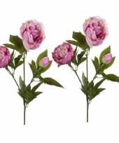 Hobby x kunstbloem pioenrozen kunsttakken roze