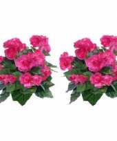 Hobby x kunstplanten begonia roze 10162095