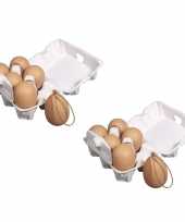 Hobby x stuks plastic bruine paas eieren hangers 10263782