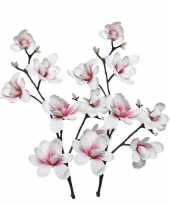 Hobby x witte roze magnolia beverboom kunsttakken kunstplanten 10163280