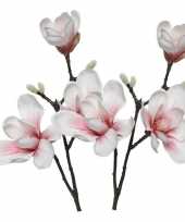 Hobby x witte roze magnolia beverboom kunsttakken kunstplanten