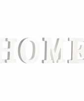Houten deco hobby letters losse witte letters om woord home te maken